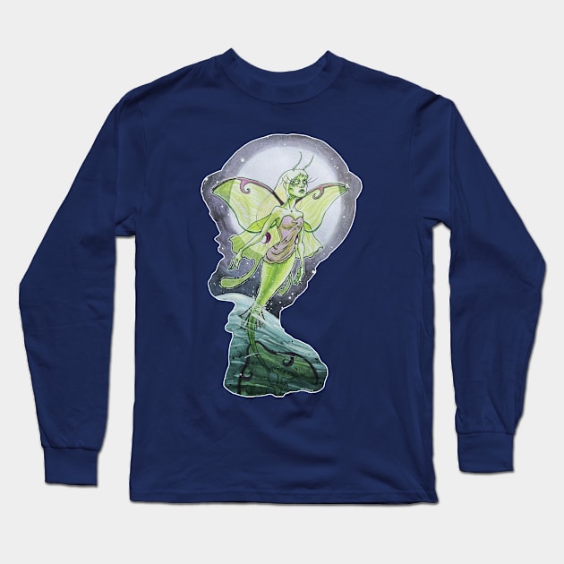 Lunar MerFairy Long Sleeve T-Shirt by Jan Grackle